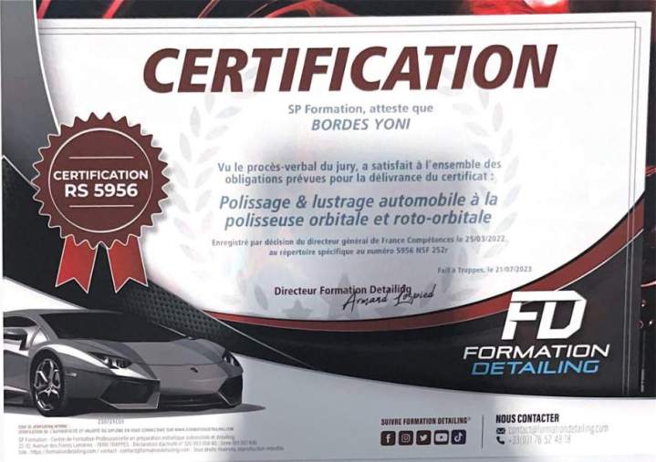 Certification en lustrage et polissage